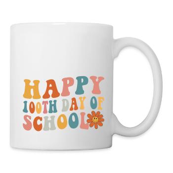 School Tee Happy 100th Day Of School Teacher - Mug - white - Right