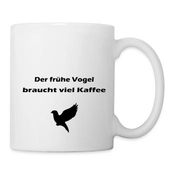 Kaffee Vogel Spruch black - Tasse - Weiß - Rechts