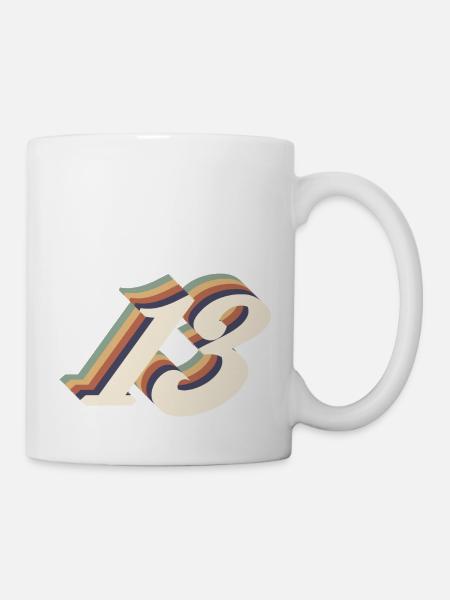 13e anniversaire vintage - Mug blanc - blanc