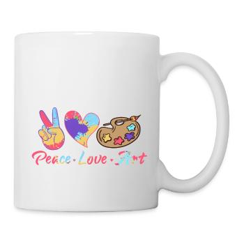 Peace Love Art Art Teacher Education - Tasse - Weiß - Rechts