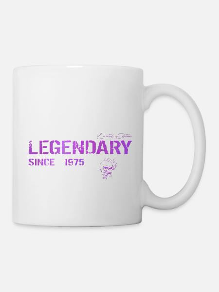 Legendary since 1975 Geschenk - Tasse - Weiß