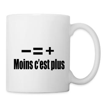Moins C’est Plus - Mug blanc - blanc - Droite