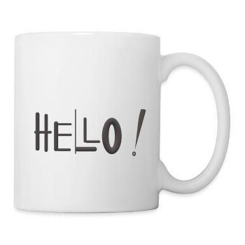 Hello Print von Iza Fabian,Shirt,Pullover und co. - Tasse - Weiß - Rechts