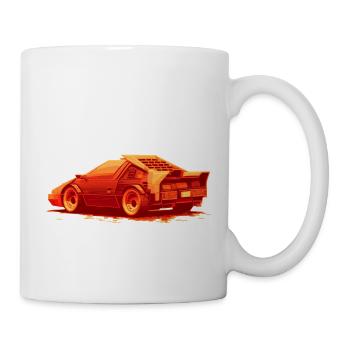 Couleurs vives 8 bits des voitures de sport futuristes - Mug blanc - blanc - Droite