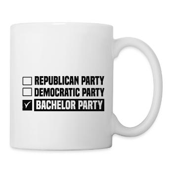 REPUBLIKANISCHE PARTEI DEMOKRATISCHE PARTEI JUNGGESELLENPARTY - Tasse - Weiß - Rechts