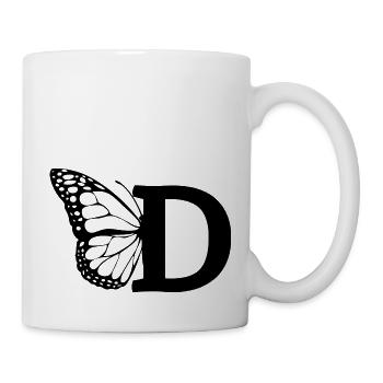lettre d papillon - Mug blanc - blanc - Droite
