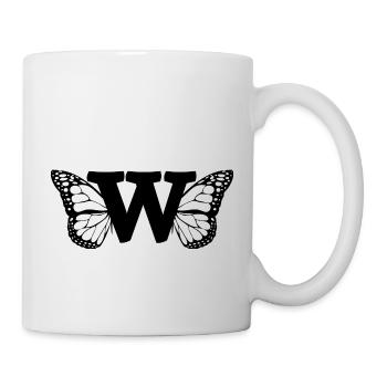 letter W butterfly - Mug - white - Right