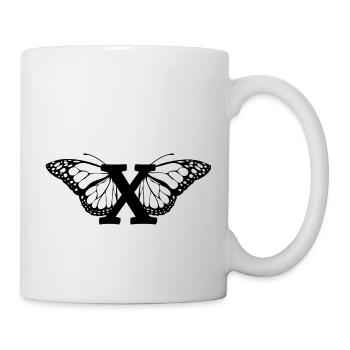 letter x butterfly - Mug - white - Right
