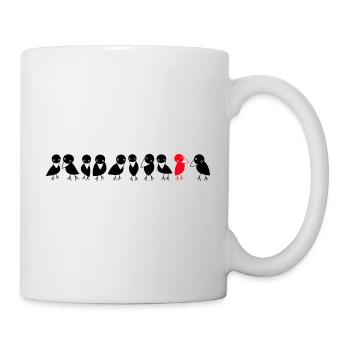 Vogelreihe Raben - Tasse - Weiß - Rechts