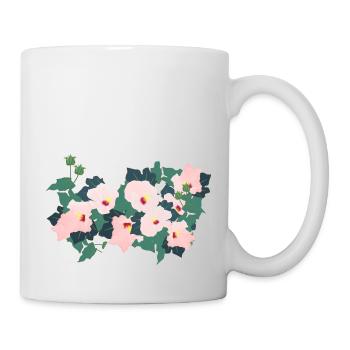 Fleurs minimalistes - Mug blanc - blanc - Droite