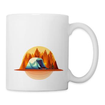 Camping Wohnwagen Wohnmobil Geschenk Camp Zelten - Tasse - Weiß - Rechts