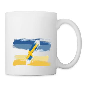 Suède Contour du pays Drapeau Cadeau de Noël - Mug blanc - blanc - Droite