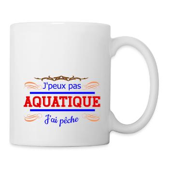j peux pas j ai pêche - Mug blanc - blanc - Droite