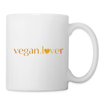 Vegan lover orange heart - Mug - white - Right