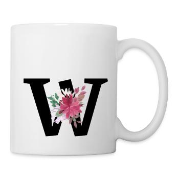 Brief mit Blumen - Tasse - Weiß - Rechts