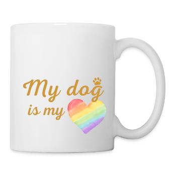 My dog is my loving rainbow - Mug blanc - blanc - Droite