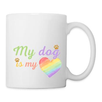 My dog is my loving rainbow purple - Mug blanc - blanc - Droite