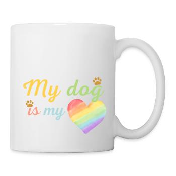 My dog is my loving rainbow green - Mug blanc - blanc - Droite