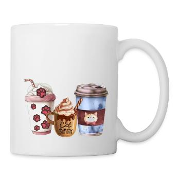Katzenmama liebt Kaffee - Tasse - Weiß - Rechts