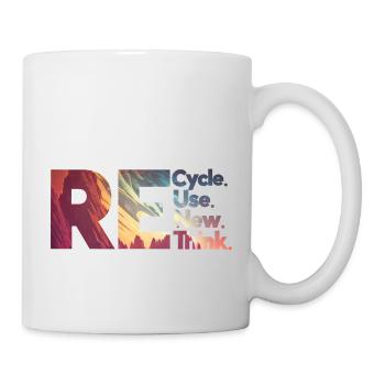 RE. Recycle Reuse Renew Rethink - Mug blanc - blanc - Droite