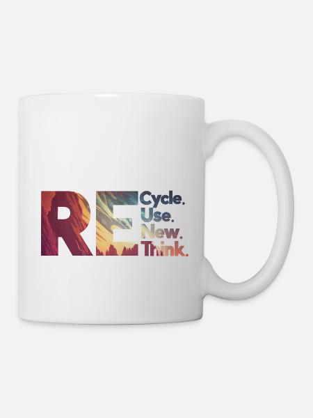 RE. Recycle Reuse Renew Rethink - Mug blanc - blanc
