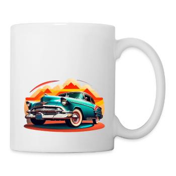 Amerikanischer Oldtimer American Classic Car - Tasse - Weiß - Rechts