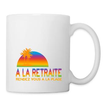 La retraite a la plage - Mug blanc - blanc - Droite