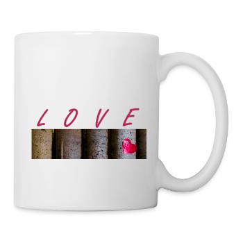 Buchstaben Liebe und Symbol Herz - Tasse - Weiß - Rechts