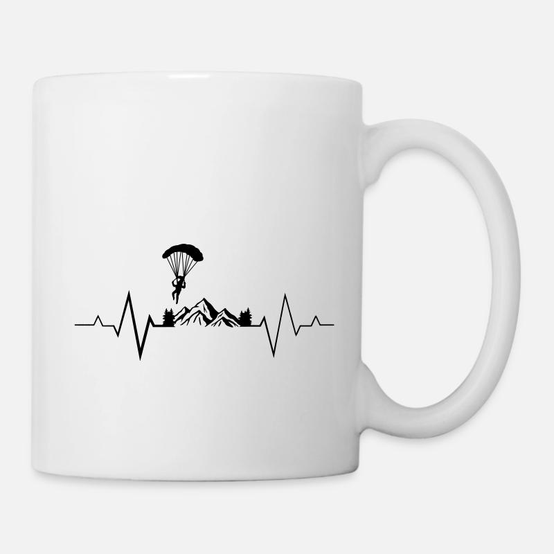Rythme cardiaque, pouls, parachute : de l’adrénaline pure ! - Mug blanc - blanc