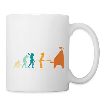 Évolution pizzaiolo faire cuire la pizza four à pz - Mug blanc - blanc - Droite