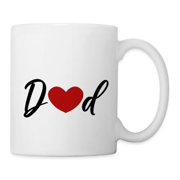 Papa au cœur rouge pour les cadeaux père - Mug blanc - blanc - Droite