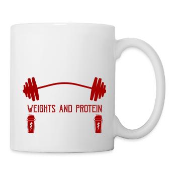 Faith Weights & Protein Shakes Workout Weight Lift - Mug blanc - blanc - Droite