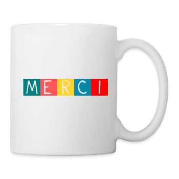 MERCI. THANKS. THANK YOU. ANNIVERSAIRE. NAISSANCE. - Mug blanc - blanc - Droite