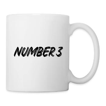 Number 3 - drei - dritter - dritte - 3 - Nummer 3 - Tasse - Weiß - Rechts