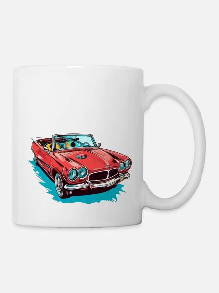 Cabriolet rouge - Mug blanc - blanc