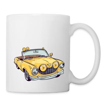 Cabriolet jaune - Mug blanc - blanc - Droite