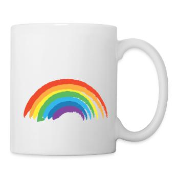 Gay Pride Parade LGBTQ+ Rainbow Flag Body Positive - Mug - white - Right