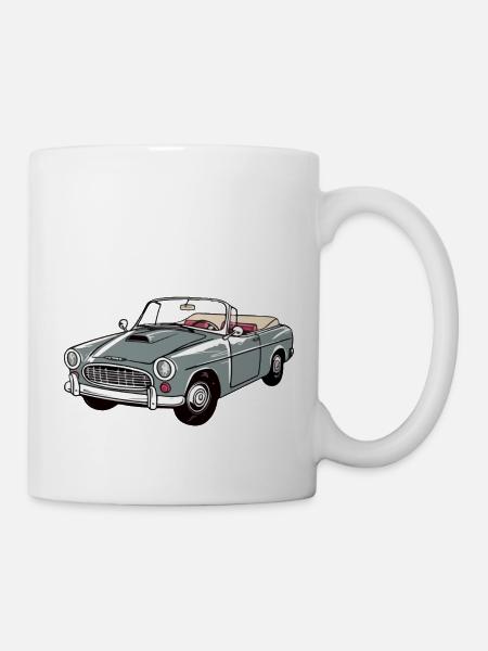 Graues Cabriolet - Tasse - Weiß