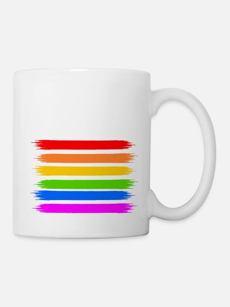 Regenbogen Regenbogenfahne - Tasse - Weiß