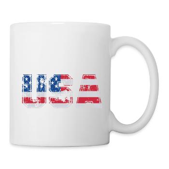 USA US Flag Patriotic America t-shirt - Mug - white - Right