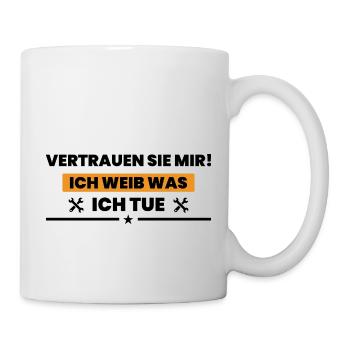 Handwerker Handyman Handwerk Werkzeug Baustelle - Tasse - Weiß - Rechts