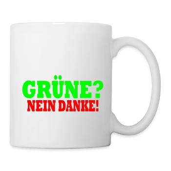 grüne nein danke - Tasse - Weiß - Rechts