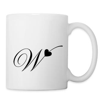 Letter w heart calligraphy - Mug - white - Right