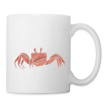 "Krabbe", Boho Line Art Design, Serie "Ocean" - Tasse - Weiß - Rechts