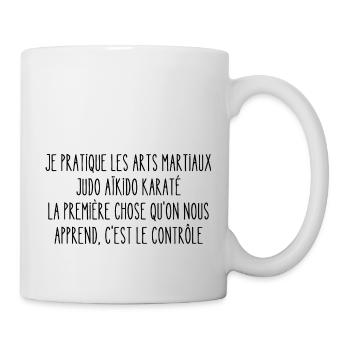 je pratique les arts martiaux - Mug blanc - blanc - Droite