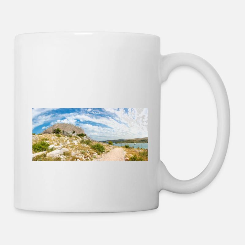 Die Mauer von Oštrica (Bedem Grebastica) Kroatien - Tasse - Weiß