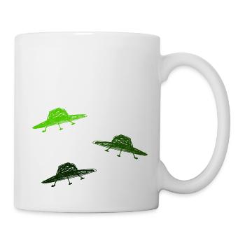 Vaisseau spatial OVNI - Mug blanc - blanc - Droite