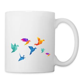 Multicolored paper birds - Mug - white - Right