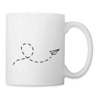 avion en papier - Mug blanc - blanc - Droite