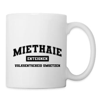 Miethaie Enteignen schwarz - Tasse - Weiß - Rechts
